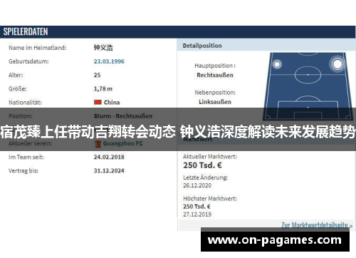 宿茂臻上任带动吉翔转会动态 钟义浩深度解读未来发展趋势 宿茂臻上任带动吉翔转会动态 钟义浩深度解读未来发展趋势